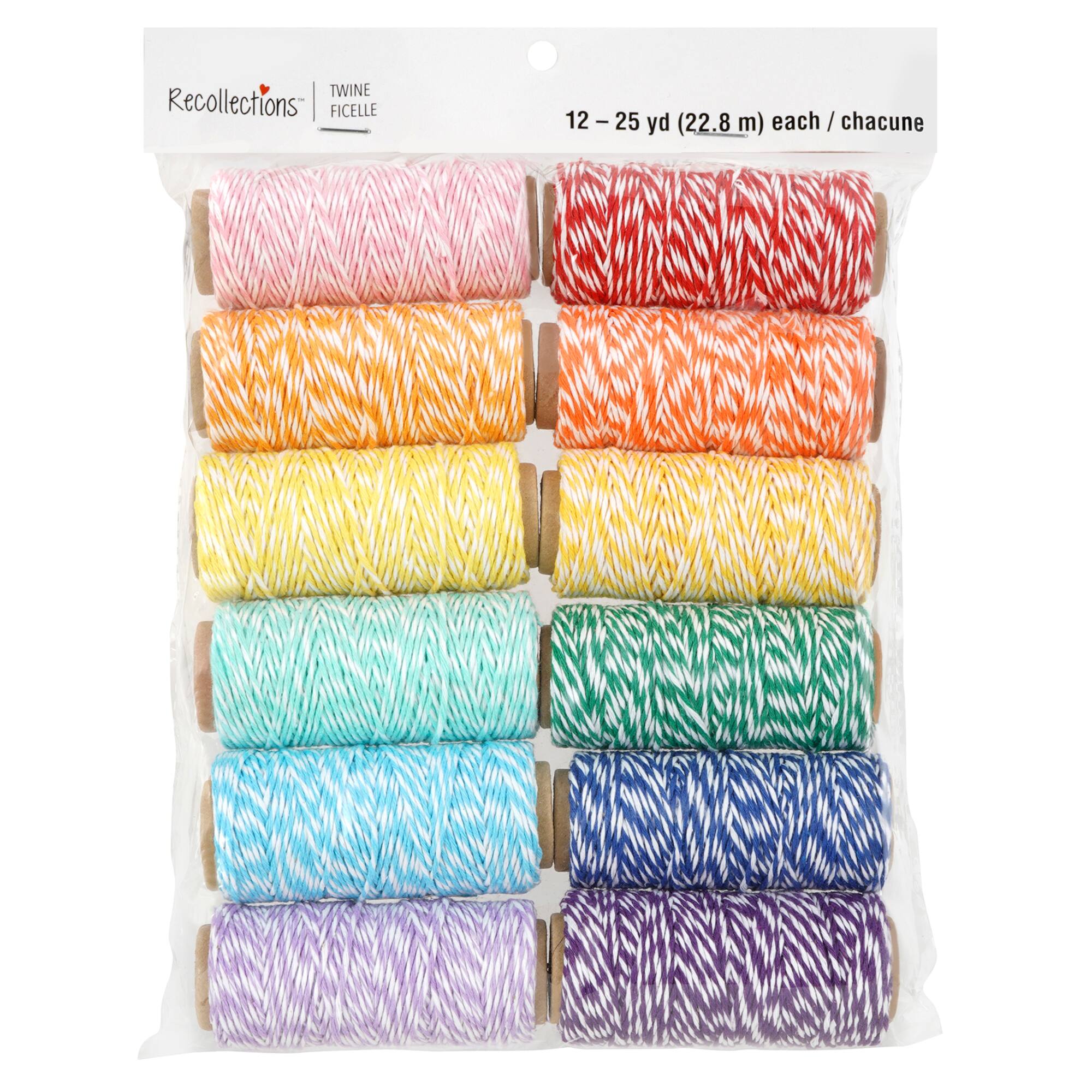 6 Packs: 12 ct. (72 total) 25yd. Rainbow Mix Twine Spools by Recollections™